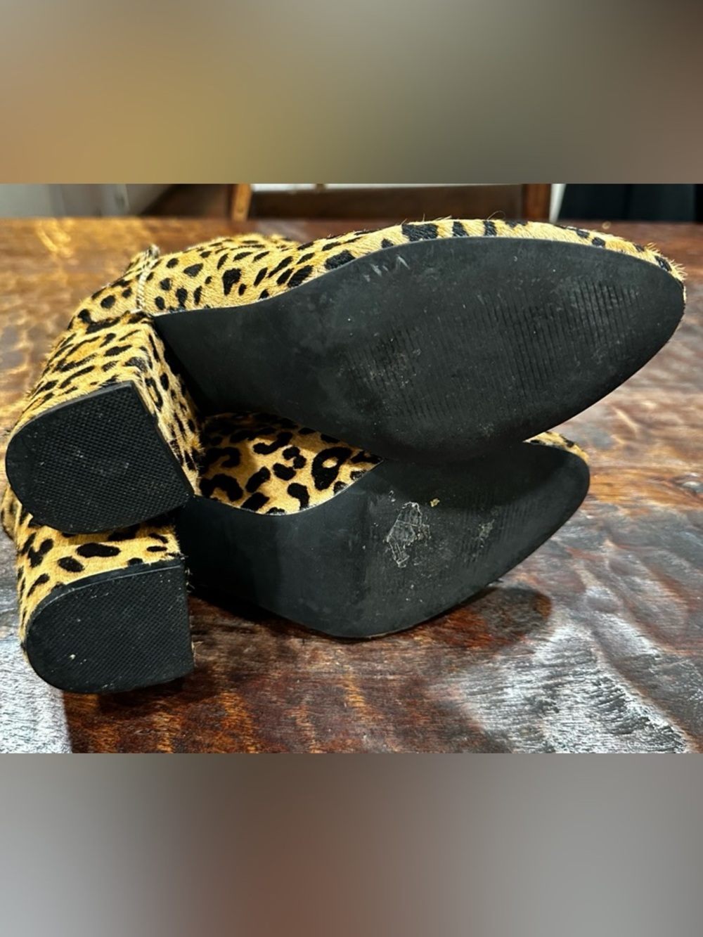 Steve Madden Leopard Print Ankle Booties in Tan and‎ Black size 7.5 - Picture 7 of 8